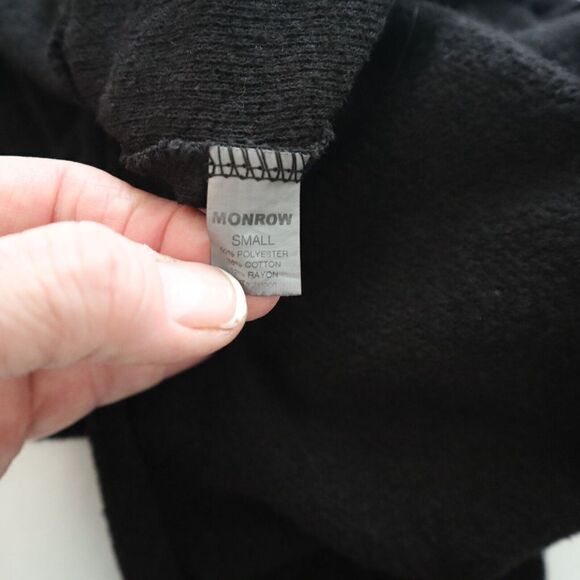 Monrow Women Sz S Black French Terry Tank Top & L/S Cropped Shirt 2-Pc Set - Picture 8 of 11